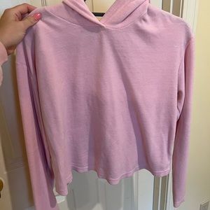 Cropped Pink Juicy Couture Velour Hoodie Size S